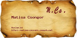 Matisa Csongor névjegykártya